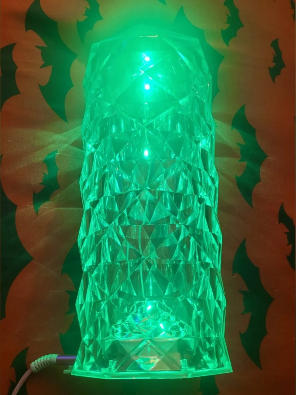 LED Crystal-Effect Table Light - Green
